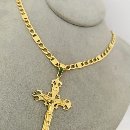 Fine 14k gold chain and pendant 55cm JUN020