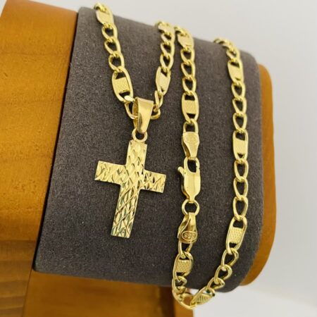 Fine 14k gold chain and pendant 55cm JUN022