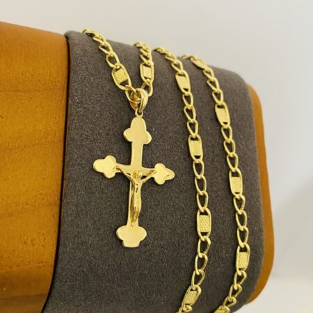 Fine 14k gold chain and pendant 55cm JUN024