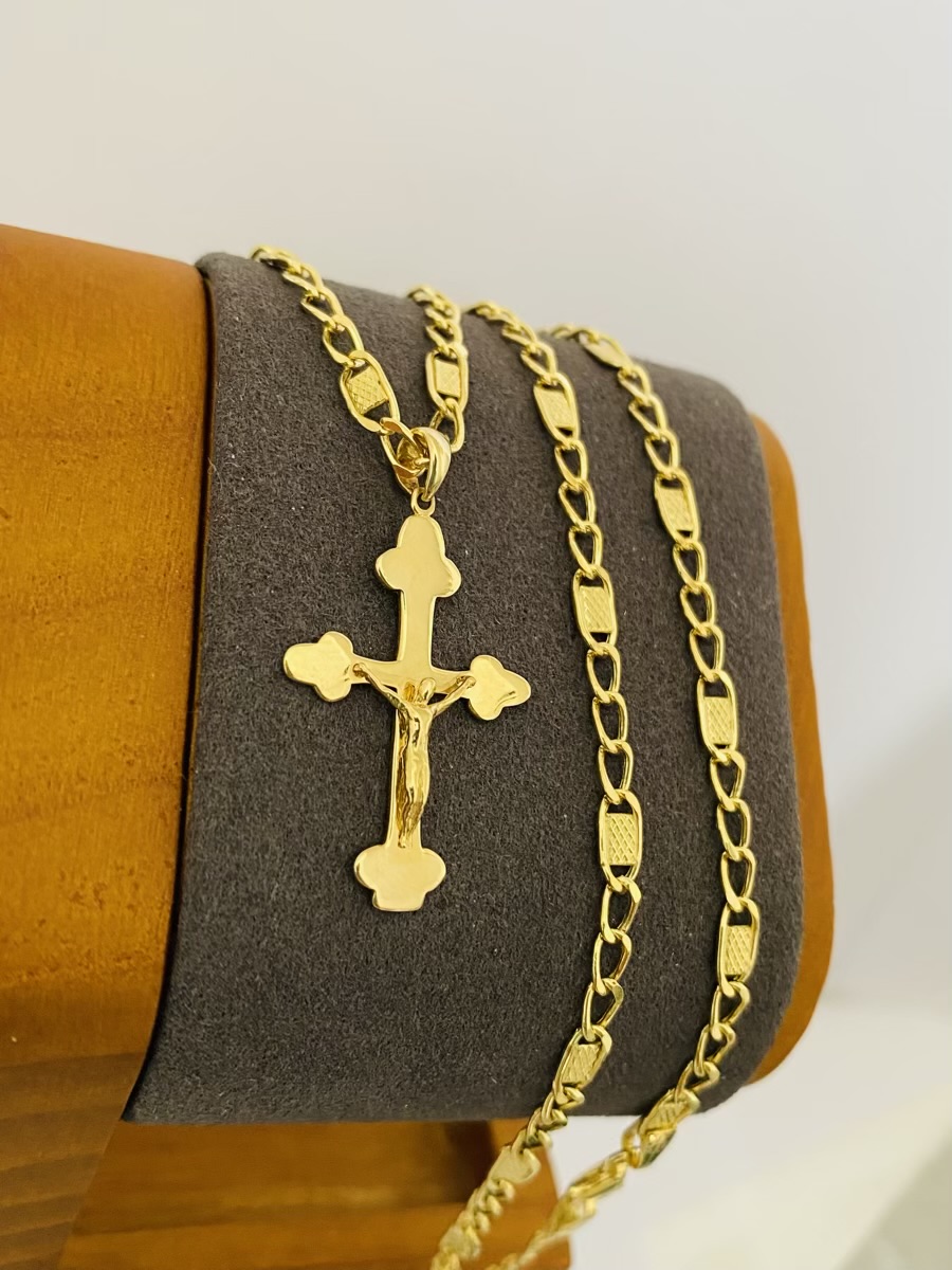 Fine 14k gold chain and pendant 55cm JUN024