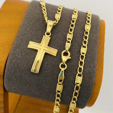 Fine 14k gold chain and pendant 55cm JUN025