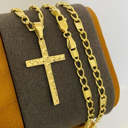 Fine 14k gold chain and pendant 60cm JUN027