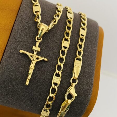 Fine 14k gold chain and pendant 60cm JUN033