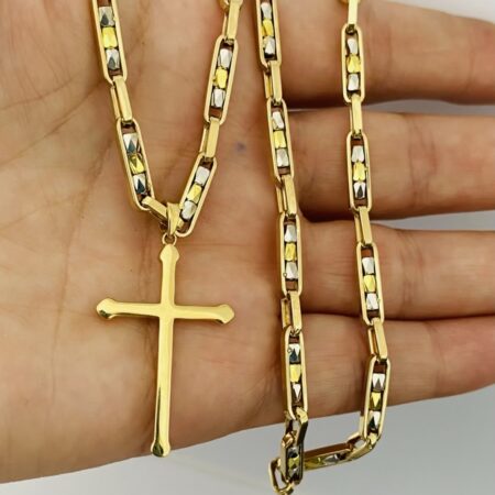 Fine 14k gold chain and pendant 55cm JUN034