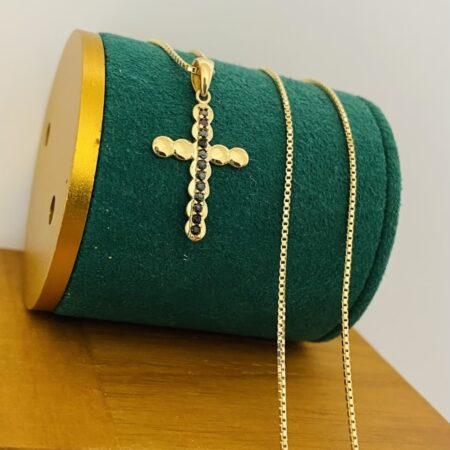 Fine 14k gold chain and pendant 50cm JUN040