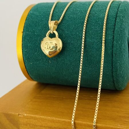 Fine 14k gold chain and pendant 50cm JUN041