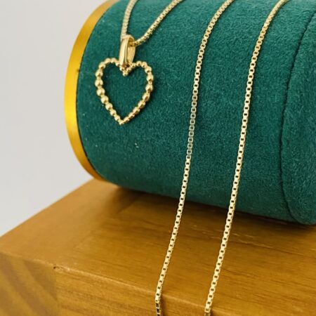 Fine 14k gold chain and pendant 50cm JUN042