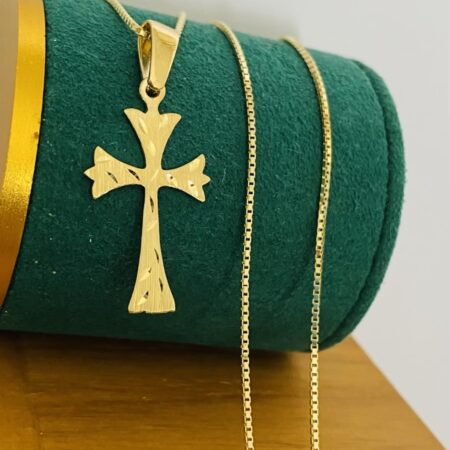 Fine 14k gold chain and pendant 50cm JUN045