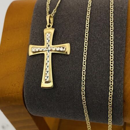 Fine 14k gold chain and pendant 50cm JUN049
