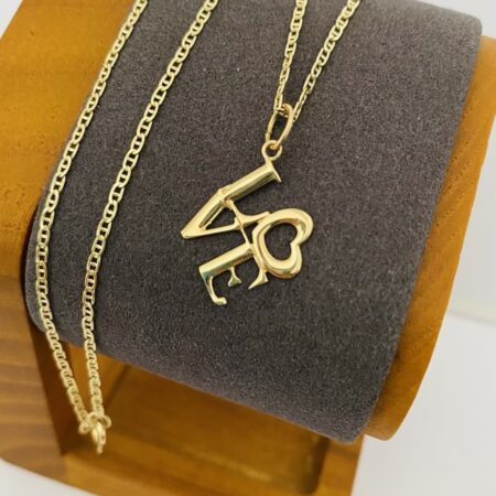 Fine 14k gold chain and pendant 50cm JUN052