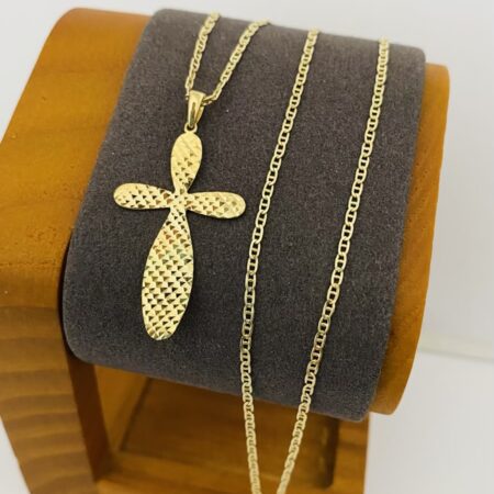 Fine 14k gold chain and pendant 50cm JUN053