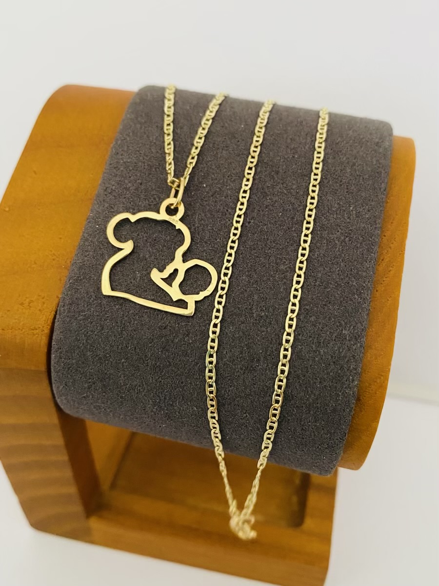 Fine 14k gold chain and pendant 50cm JUN054