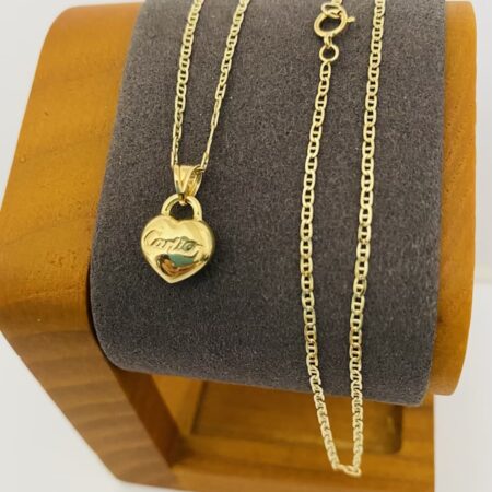 Fine 14k gold chain and pendant 50cm JUN059
