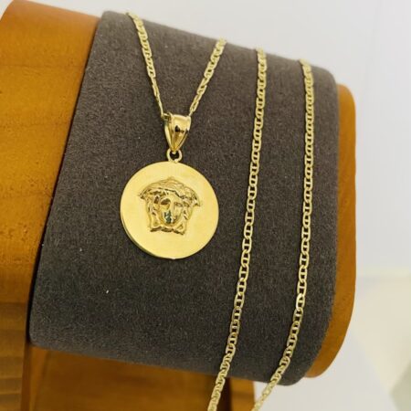 Fine 14k gold chain and pendant 45cm JUN066