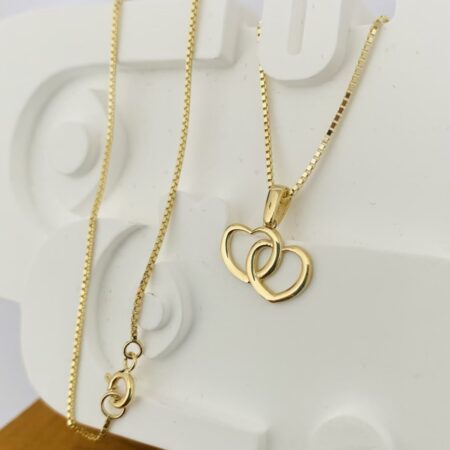 Fine 14k gold chain and pendant 45cm JUN068