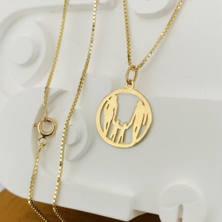 Fine 14k gold chain and pendant 45cm JUN069