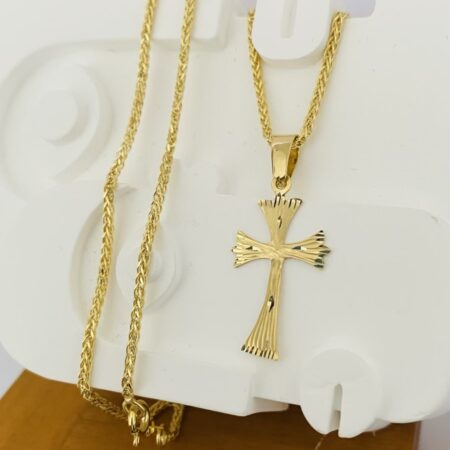 Fine 14k gold chain and pendant 45cm JUN072