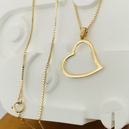 Fine 14k gold chain and pendant 45cm JUN073