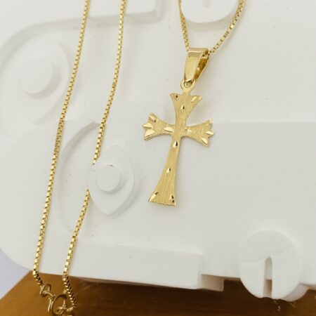 Fine 14k gold chain and pendant 45cm JUN075