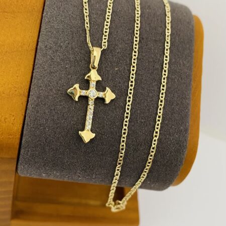 Fine 14k gold chain and pendant 45cm JUN076