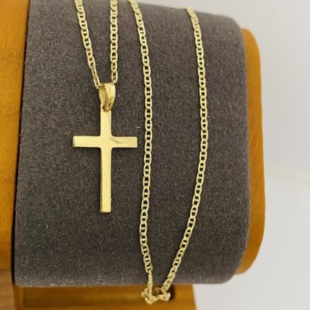Fine 14k gold chain and pendant 45cm JUN079