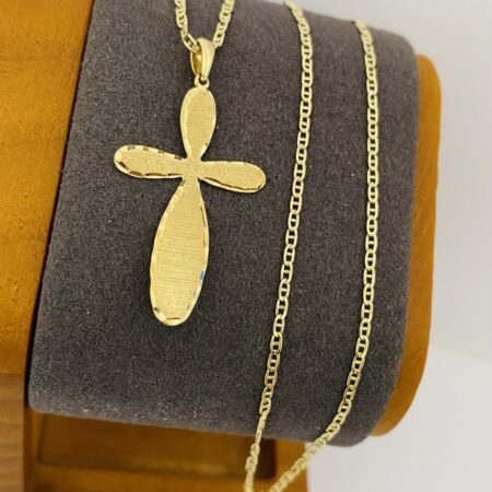 Fine 14k gold chain and pendant 45cm JUN080