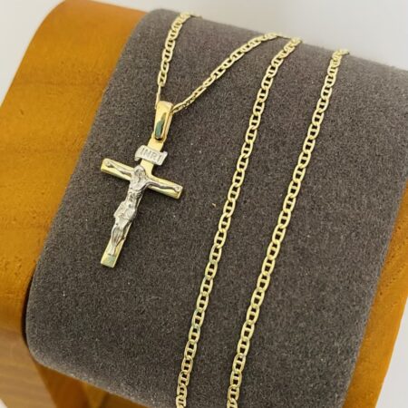 Fine 14k gold chain and pendant 45cm JUN082