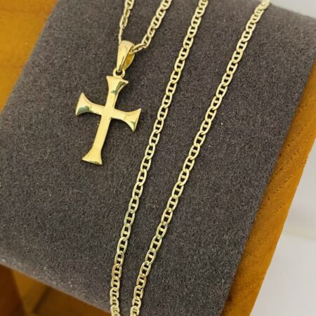 Fine 14k gold chain and pendant 45cm JUN085