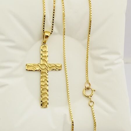 Fine 14k gold chain and pendant 45cm JUN086