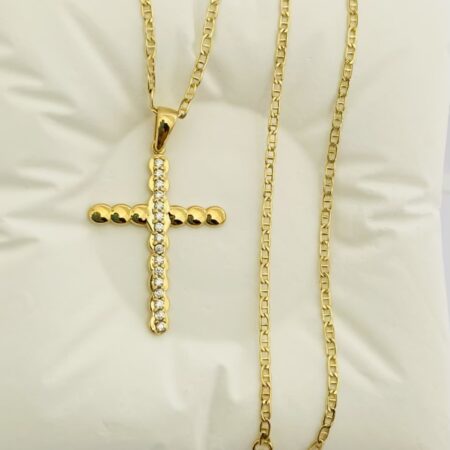 Fine 14k gold chain and pendant 45cm JUN087