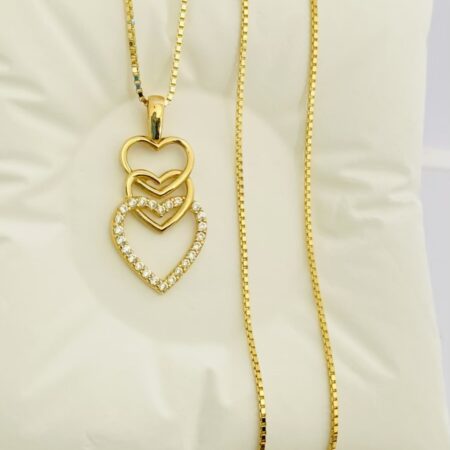 Fine 14k gold chain and pendant 45cm JUN088