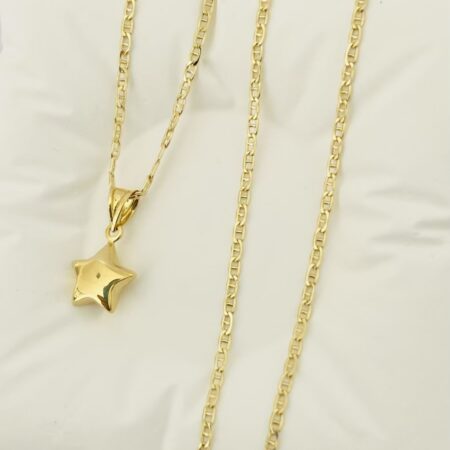 Fine 14k gold chain and pendant 45cm JUN091
