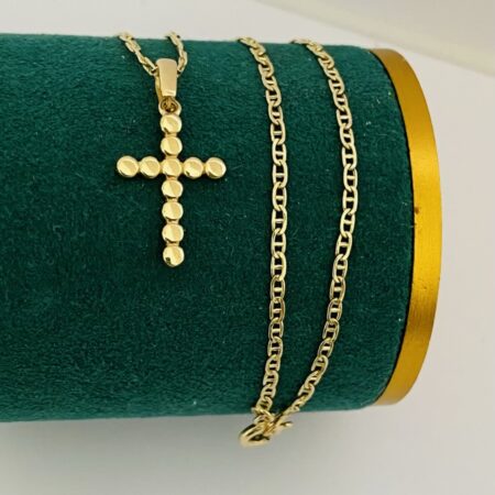 Fine 14k gold chain and pendant 45cm JUN094
