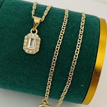 Fine 14k gold chain and pendant 45cm JUN096