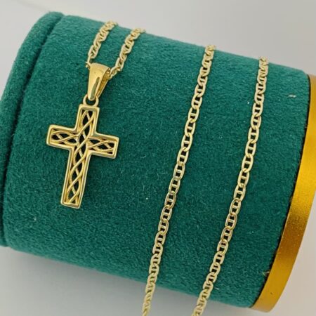 Fine 14k gold chain and pendant 45cm JUN097