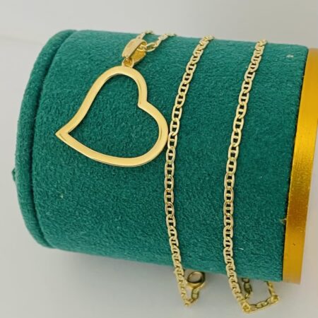 Fine 14k gold chain and pendant 45cm JUN099