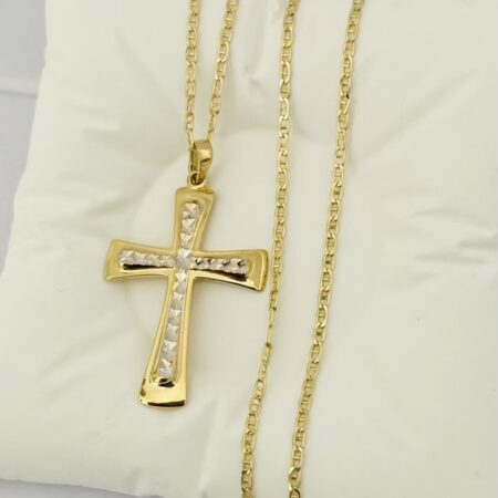 Fine 14k gold chain and pendant 45cm JUN0102
