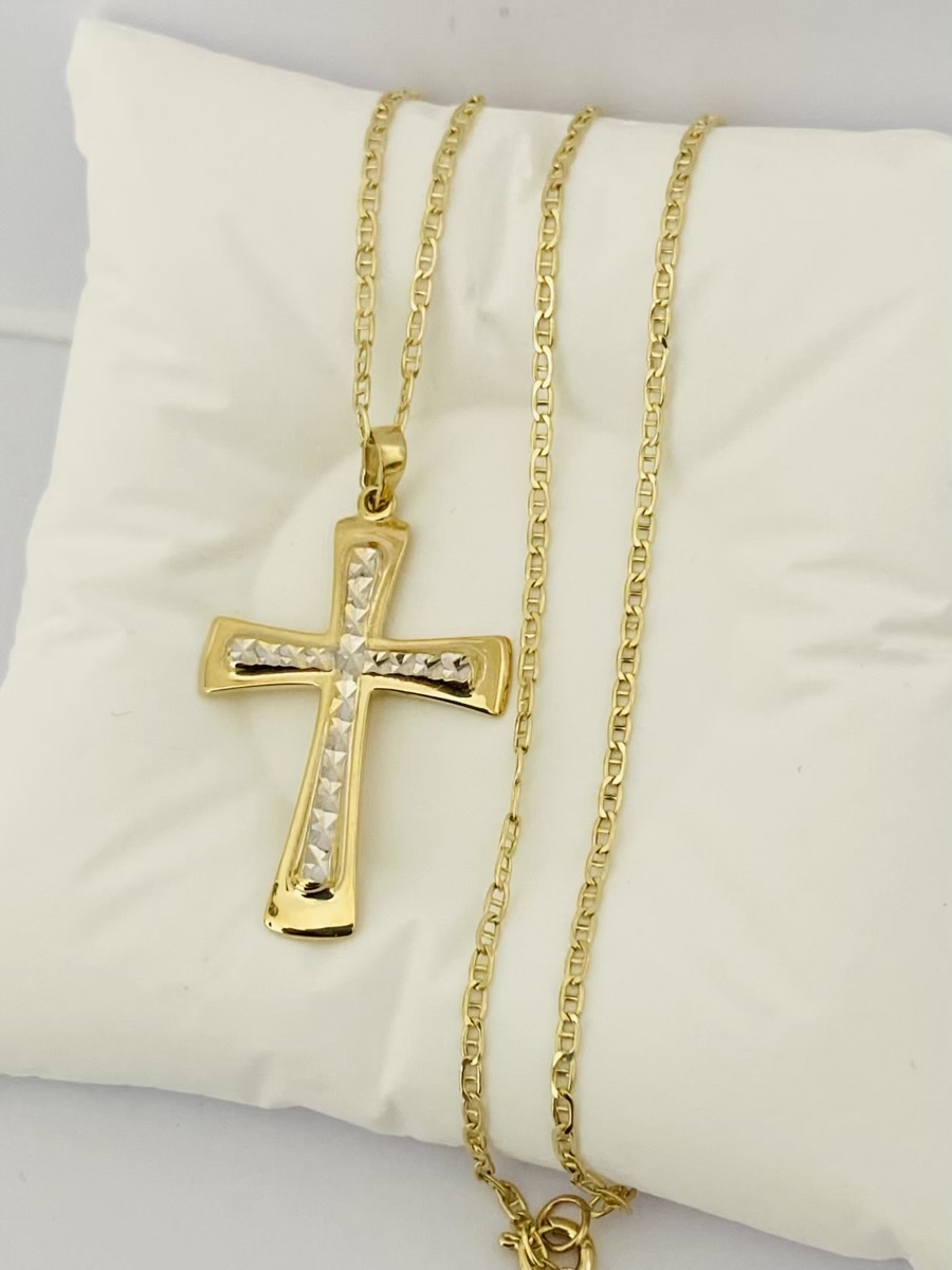 Fine 14k gold chain and pendant 45cm JUN0102